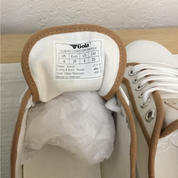 Gola for Jcrew Women's coaster smash White and Tan Sneakers size 8 - Picture 8 of 10